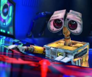 puzzel Wall-e overweldigd raken de controles van het ruimteschip