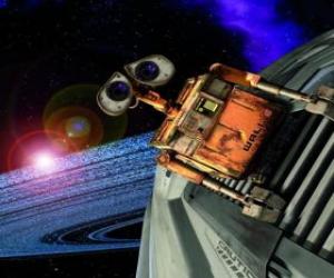 puzzel WALL-E wanhopig vastklampen aan de romp van het schip