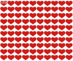 puzzel 100 harten, een honderdtal harten Valentijnsdag