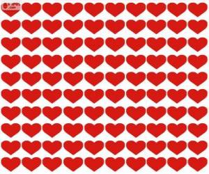 puzzel 100 harten, een honderdtal harten Valentijnsdag