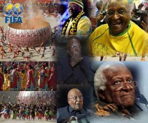 puzzel 2010 FIFA Presidential Award voor aartsbisschop Desmond Tutu