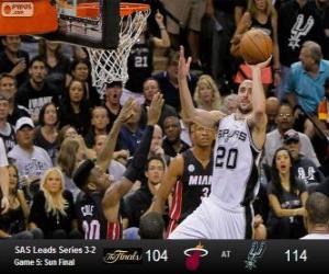 puzzel 2013 NBA-finale, 5e spel, Miami Heat 104 - San Antonio Spurs 114