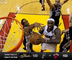 puzzel 2013 NBA-finale, 6e spel, San Antonio Spurs 100 - Miami Heat 103