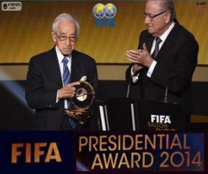 puzzel 2014 FIFA presidentiële Award voor Hiroshi Kagawa