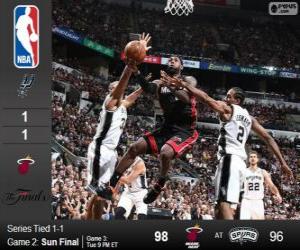 puzzel 2014 NBA de finale, 2e wedstrijd, Miami Heat 98 - San Antonio Spurs 96