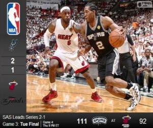 puzzel 2014 NBA de finale, 3de wedstrijd, San Antonio Spurs 111 - Miami Heat 92