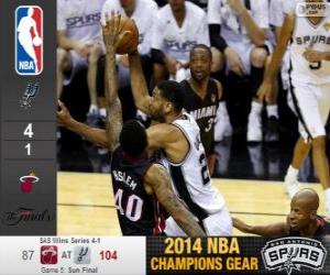 puzzel 2014 NBA finale, 5e wedstrijd, Miami Heat 87 - San Antonio Spurs 104