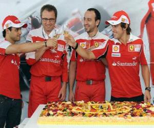 puzzel 29e verjaardag van Fernando Alonso op de Hongaarse Grand Prix 2010