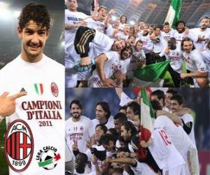 puzzel AC Milan, de Italiaanse voetbalbond League kampioen - Lega Calcio 2010-11