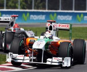 puzzel Adrian Sutil - Force India - Montreal 2010