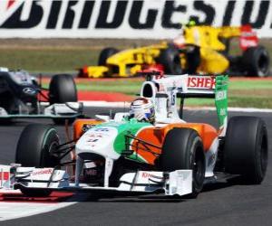 puzzel Adrian Sutil - Force India - Silverstone 2010