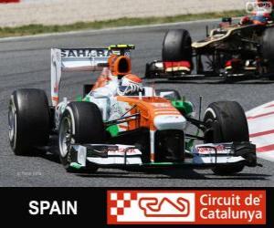 puzzel Adrian Sutil - Force India - Circuit de Catalunya, Barcelona, 2013