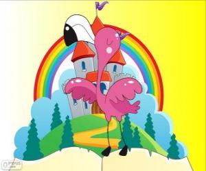 puzzel Alice speelt croquet met een flamingo
