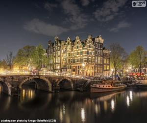 puzzel Amsterdam bij nacht, Nederland