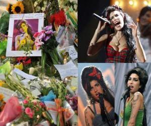 puzzel Amy Winehouse was een Engels singer-songwriter, bekend om zijn mix van verschillende genres