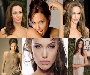 puzzel Angelina Jolie is een film-en televisie-actrice, model, filantroop, socialite en een goodwill ambassadeur voor UNHCR VS.