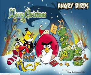 puzzel Angry Birds wensen u een vrolijk kerstfeest