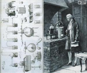puzzel Antoine Lavoisier (1743-1794), Frans chemicus, beschouwd als de Schepper van de moderne scheikunde