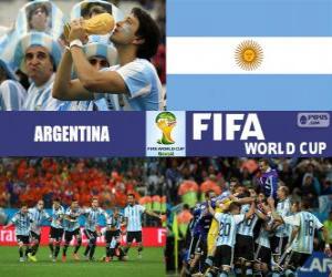 puzzel Argentinië viert zijn classificatie, Brazilië 2014
