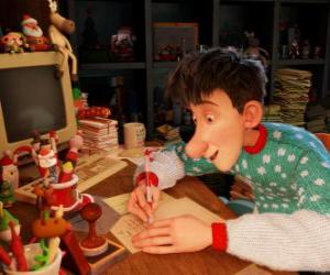 puzzel Arthur Christmas, verantwoordelijk voor het beantwoorden van brieven van alle kinderen van de wereld