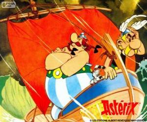 puzzel Asterix en Obelix, twee vrienden zijn de protagonisten van de avonturen van Asterix de Galliër