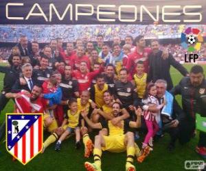 puzzel Atlético Madrid, kampioen van de Spaanse voetbalcompetitie 2013-2014