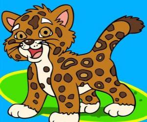puzzel Baby Jaguar, de kleine jaguar is de beste vriend van Diego