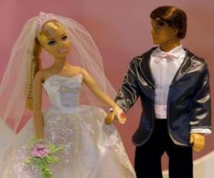 puzzel Barbie en Ken op hun trouwdag