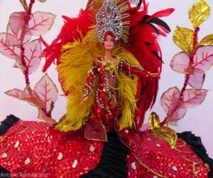 puzzel Barbie in carnaval