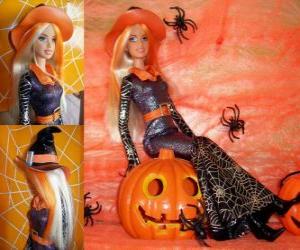 puzzel Barbie in Halloween