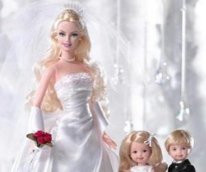puzzel Barbie is de bruid. Barbie met de trouwjurk
