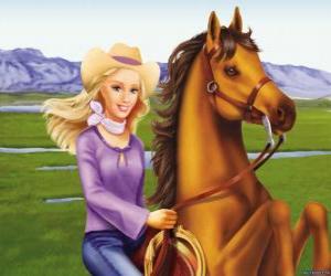 puzzel Barbie met een mooi paard