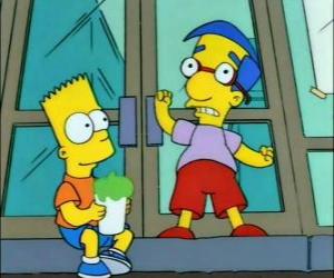 puzzel Bart Simpson en Milhouse Van Houten, twee goede vrienden