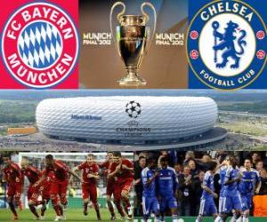 puzzel Bayern München vs Chelsea FC. Final UEFA Champions League 2011-2012. Allianz Arena, München, Duitsland