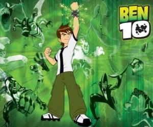 puzzel Ben 10 en een deel van de vreemdelingen uit de Omnitrix op de bodem