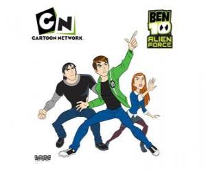 puzzel Ben 10, Gwen en Kevin