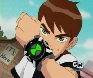 puzzel Ben 10 met de buitenaardse Omnitrix horloge om zijn pols