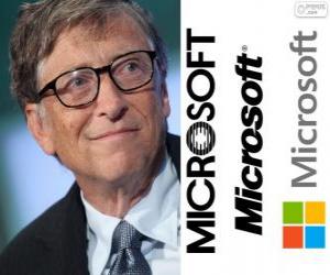 puzzel Bill Gates, ondernemer en Amerikaans informaticus, mede-oprichter van het softwarebedrijf Microsoft