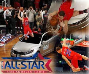 puzzel Blake Griffin is de nieuwe koning van de 2011 NBA Slam Dunk