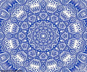 puzzel Blauwe bloem mandala