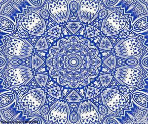 puzzel Blauwe bloem mandala