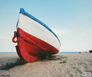 puzzel Boot op het strand