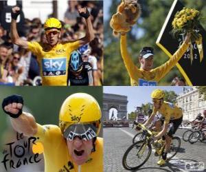 puzzel Bradley Wiggins kampioen van de Tour de France 2012