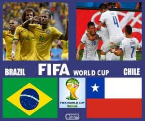 puzzel Brazilië - Chili, achtste finale, Brazilië 2014