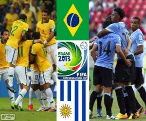 puzzel Brazilië - Uruguay, halve finales, de FIFA Confederations Cup 2013