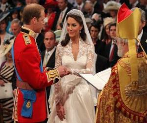 puzzel Britse Royal Wedding tussen prins William en Kate Middleton, als ik wil