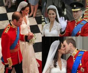 puzzel Britse Royal Wedding tussen prins William en Kate Middleton, eenmaal getrouwd