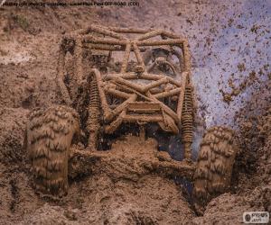 puzzel Buggy 4 x 4 in de modder