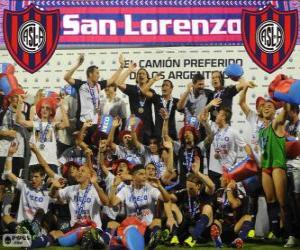 puzzel CA San Lorenzo de Almagro, kampioen van het Torneo Inicial 2013, Argentinië