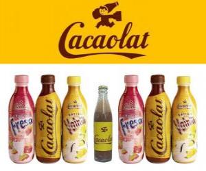puzzel Cacaolat is een merk van milkshake en cacao, maar er zijn ook vanille en aardbei schudt.